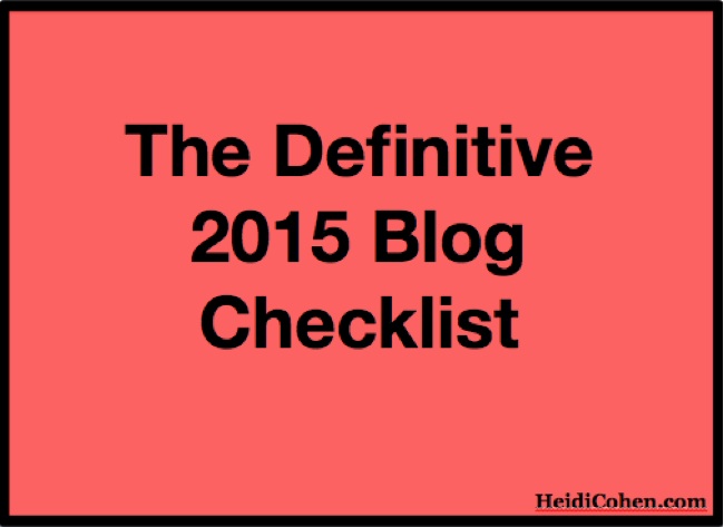 Definitive 2015 Blog Checklist