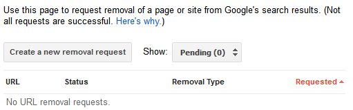 Google URL Removal Tool