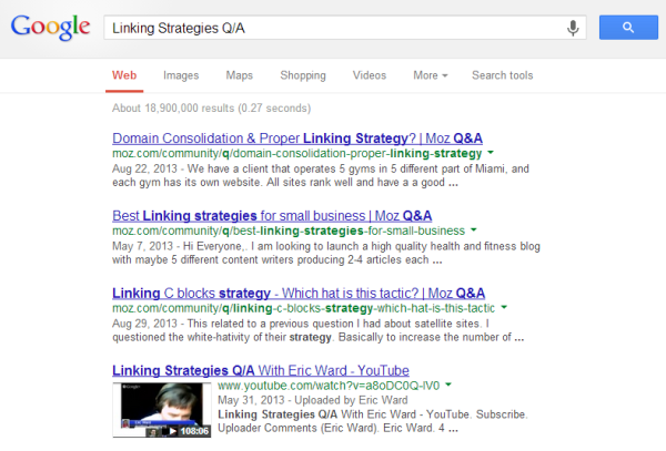 Linking Strategies Q A   Google Search