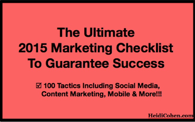 Ultimate 2015 Marketing Checklist to Guarantee Success-1
